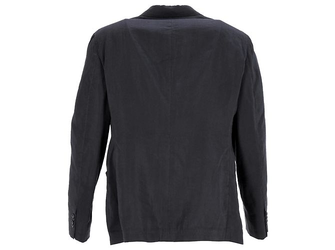 Blazer Giorgio Armani in lino nero - vista 3