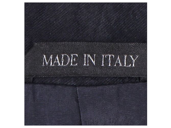 Blazer Giorgio Armani in lino nero - vista 4