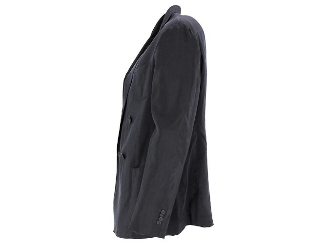 Blazer Giorgio Armani in lino nero - vista 8