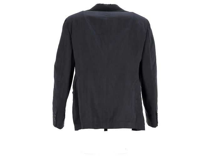 Blazer Giorgio Armani in lino nero - vista 9