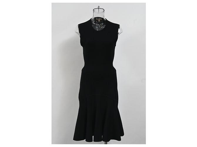 Vestido midi sem costas em malha ajustado e evasê em lã preta da Michael Kors Preto - vista 6