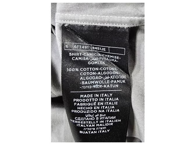 Camisa de manga longa com botão Tom Ford em algodão cinza - vista 12