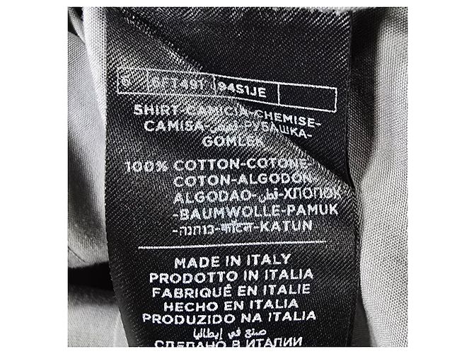 Camisa de manga longa com botão Tom Ford em algodão cinza - vista 6