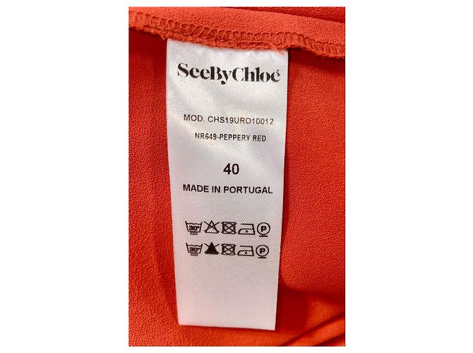Abito con maniche legate See By Chloé in poliestere rosso - vista 12