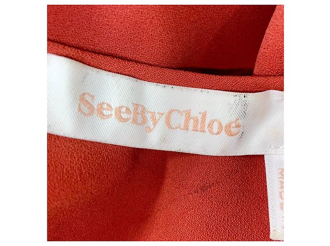 Abito con maniche legate See By Chloé in poliestere rosso - vista 5