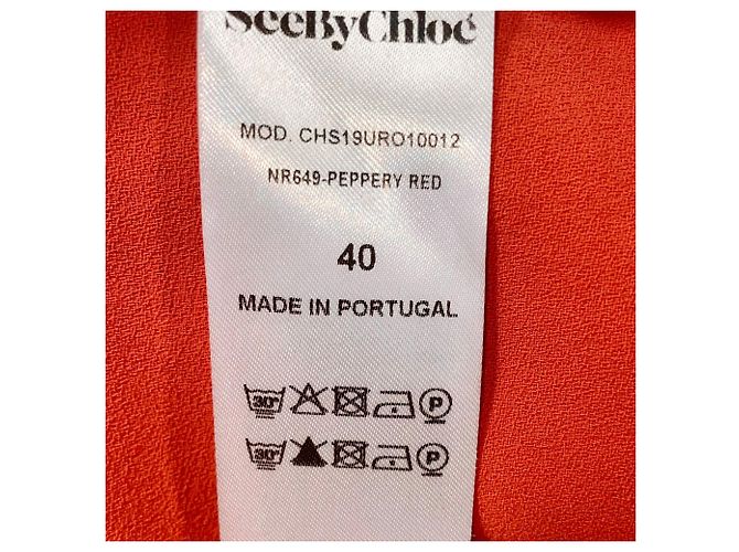 Abito con maniche legate See By Chloé in poliestere rosso - vista 6