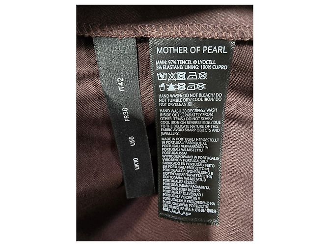 Autre Marque Maxikleid aus Tencel in Maroon mit Kunstperlenverzierung Louella Mutter der Perle Braun Rot - Ansicht 12
