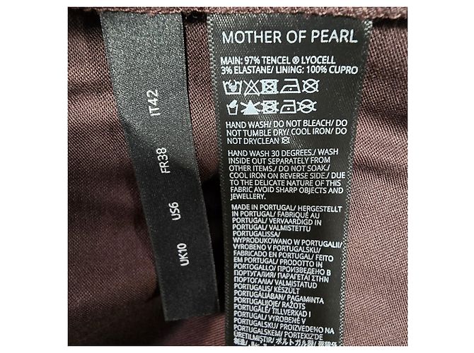 Autre Marque Maxikleid aus Tencel in Maroon mit Kunstperlenverzierung Louella Mutter der Perle Braun Rot - Ansicht 6