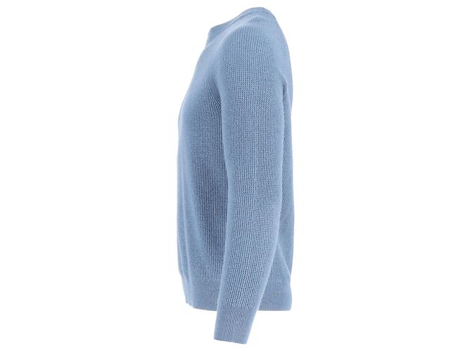 Theory Crewneck Sweater in Light Blue Wool - view 2