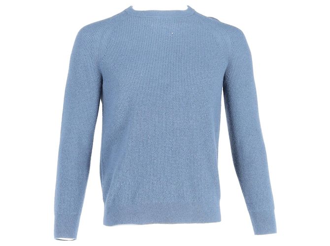 Theory Crewneck Sweater in Light Blue Wool - view 4