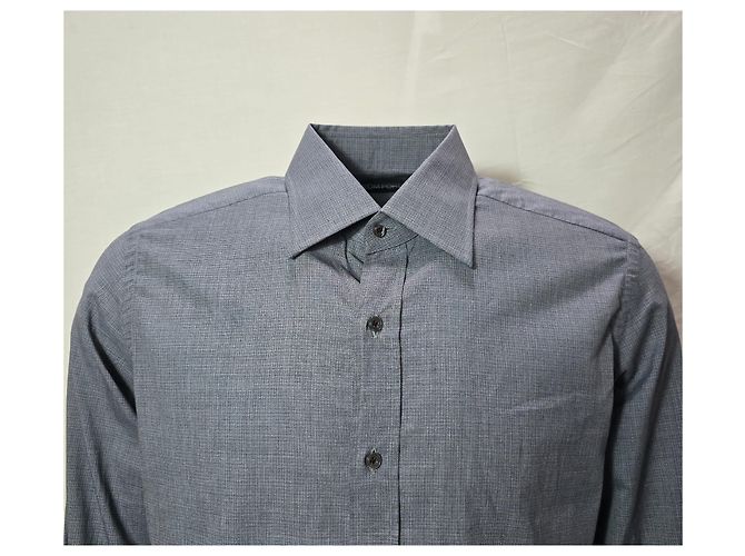 Camicia a maniche lunghe con bottoni Tom Ford in lyocell grigio - vista 10