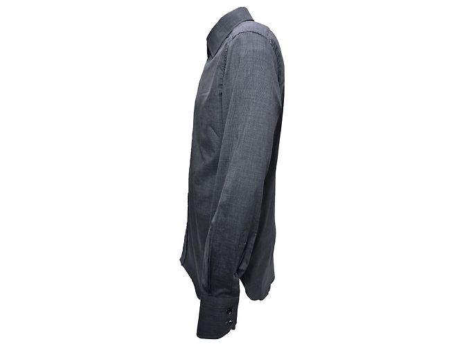 Camicia a maniche lunghe con bottoni Tom Ford in lyocell grigio - vista 2