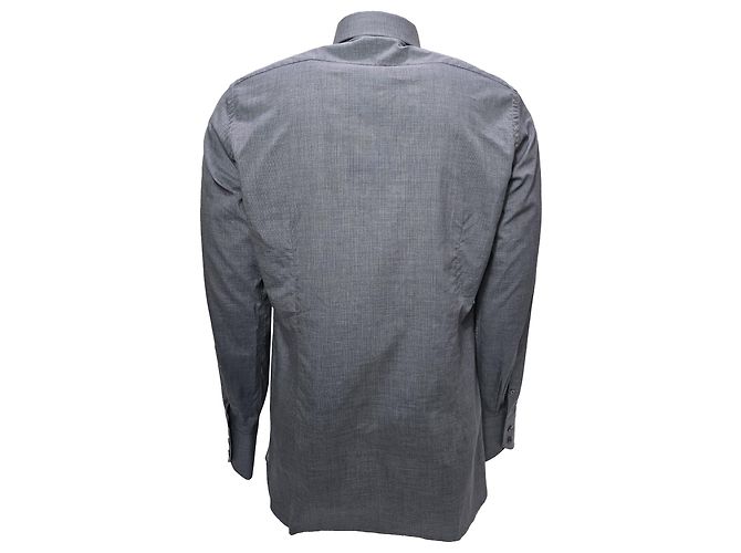 Camicia a maniche lunghe con bottoni Tom Ford in lyocell grigio - vista 3