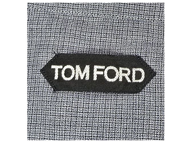 Camicia a maniche lunghe con bottoni Tom Ford in lyocell grigio - vista 5