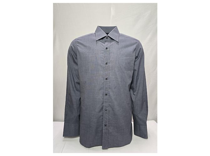 Camicia a maniche lunghe con bottoni Tom Ford in lyocell grigio - vista 7