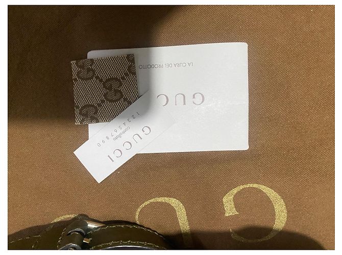 Borsa a mano Gucci Sukey in tela monogramma e pelle verde oliva - vista 14