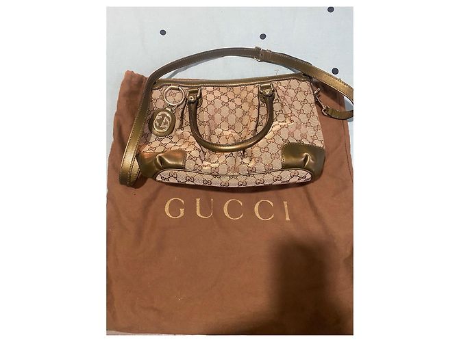 Borsa a mano Gucci Sukey in tela monogramma e pelle verde oliva - vista 2