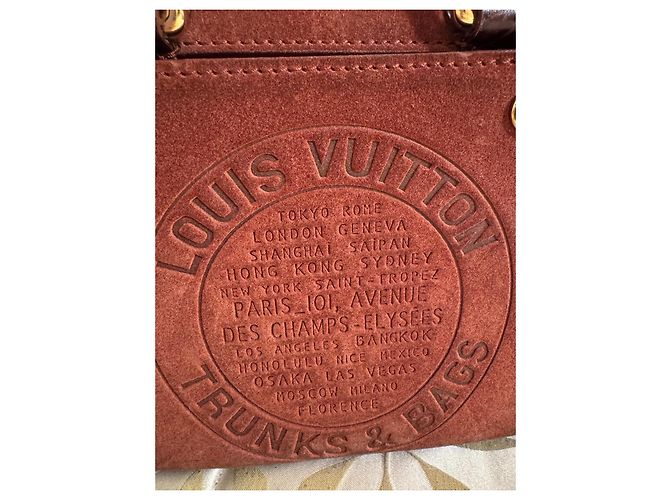 Borsa Louis Vuitton in pelle di cervo rosso scuro Bordò - vista 14