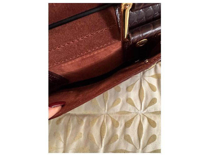 Borsa Louis Vuitton in pelle di cervo rosso scuro Bordò - vista 7