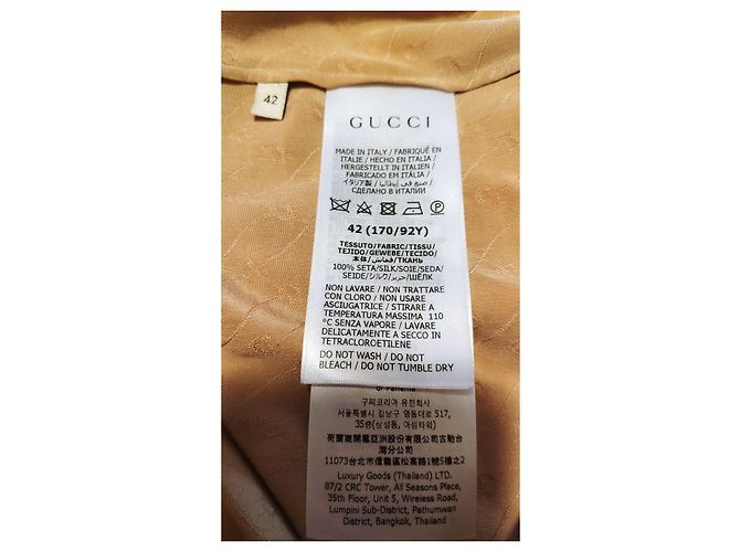 GUCCI SEIDENHEMD MIT JACQUARD-MUSTER. Beige - Ansicht 5