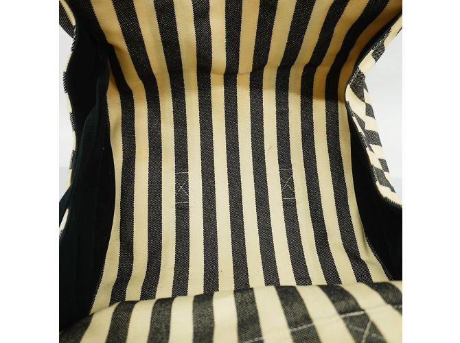 Hermès Hermes Tote Bag Cannes MM aus Canvas Schwarz Weiß - Ansicht 4