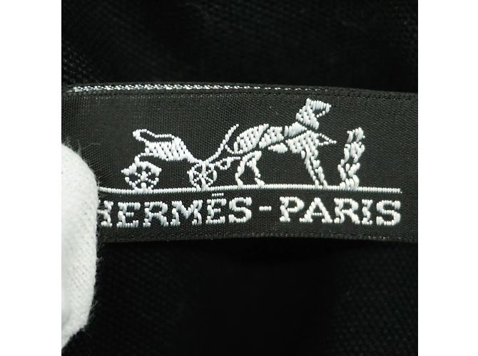 Hermès Hermes Tote Bag Cannes MM aus Canvas Schwarz Weiß - Ansicht 5