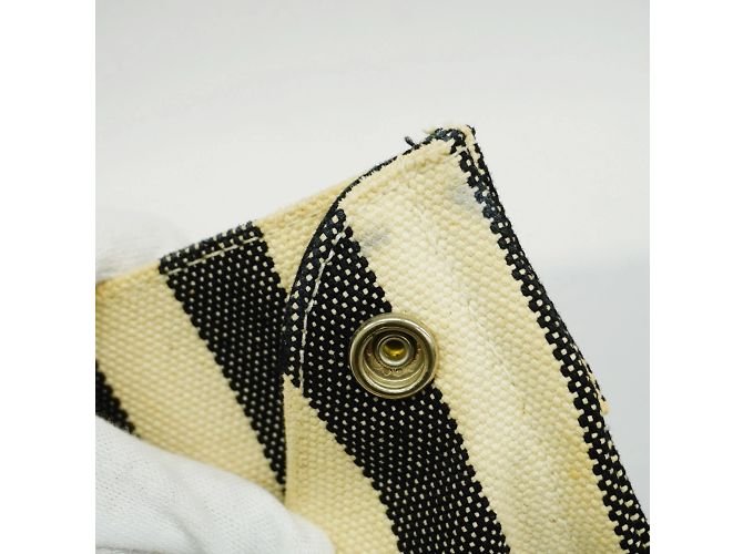 Hermès Hermes Tote Bag Cannes MM aus Canvas Schwarz Weiß - Ansicht 6