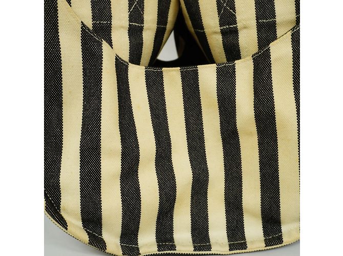 Hermès Hermes Tote Bag Cannes MM aus Canvas Schwarz Weiß - Ansicht 7