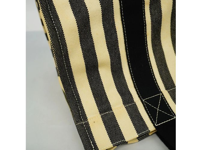Hermès Hermes Tote Bag Cannes MM aus Canvas Schwarz Weiß - Ansicht 9