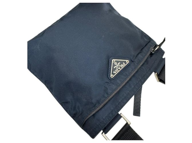 Pochette in nylon blu navy Prada - vista 5