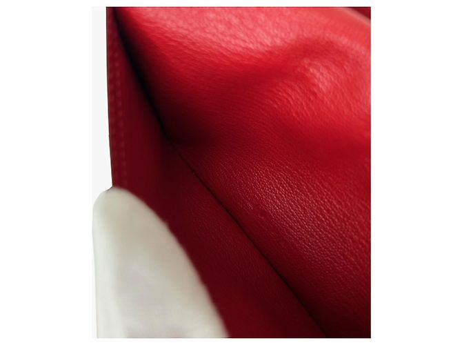 Hermès Cartera larga Hermes Bearn Soufflet Verso Roja Multicolor - vista 10