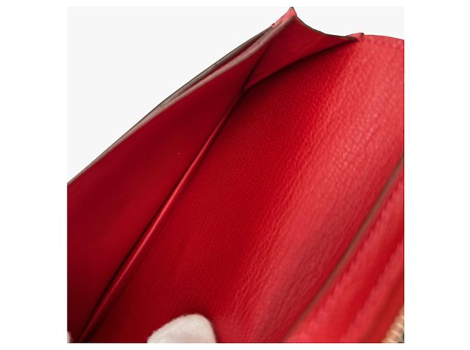 Hermès Cartera larga Hermes Bearn Soufflet Verso Roja Multicolor - vista 12