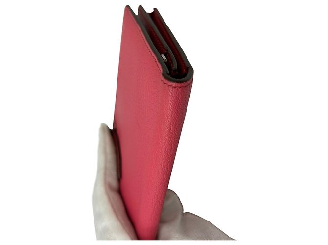 Hermès Cartera larga Hermes Bearn Soufflet Verso Roja Multicolor - vista 6