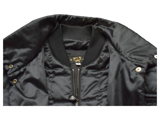 MCM Pufferjacke Schwarz Gesteppt Polyester Größe 38 - Ansicht 4