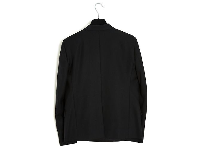 Saint Laurent Smoking Jacke FR40 Slimane Wolle Seide Satin Jacke UK12 US10 NWT Schwarz - Ansicht 4