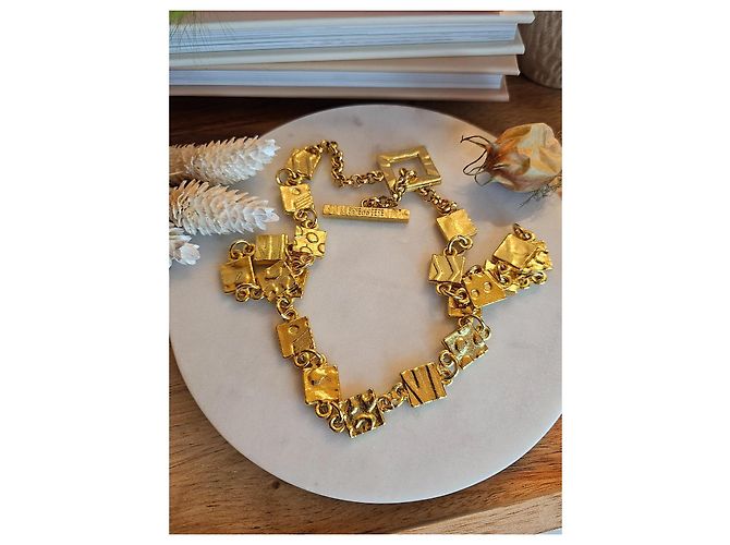 Autre Marque Collana Biche de Bere a Maglie Quadrate Dorate D'oro - vista 2