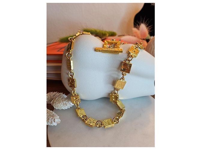 Autre Marque Collana Biche de Bere a Maglie Quadrate Dorate D'oro - vista 5
