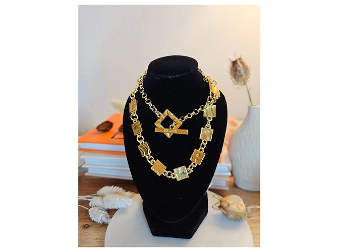Autre Marque Collana Biche de Bere a Maglie Quadrate Dorate D'oro - vista 6