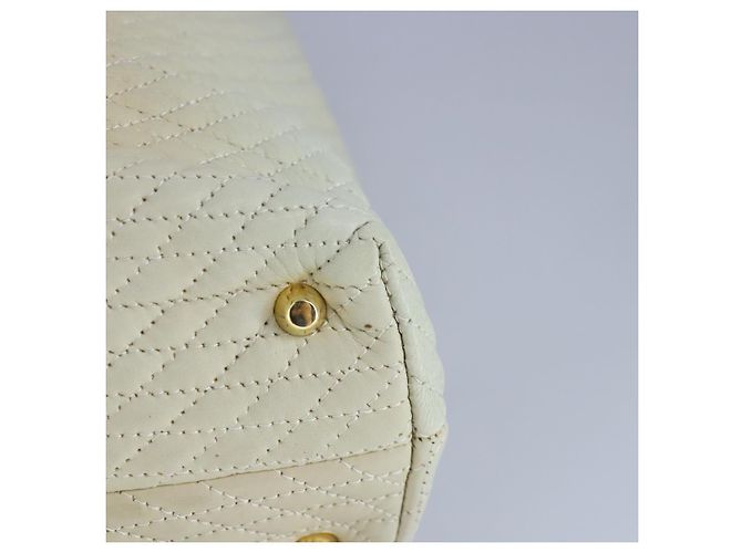 BALLY Borsa a Spalla a Catena in Pelle Beige Oro Auth 96771 D'oro - vista 13