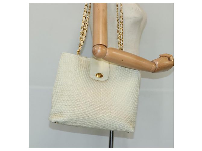 BALLY Borsa a Spalla a Catena in Pelle Beige Oro Auth 96771 D'oro - vista 21