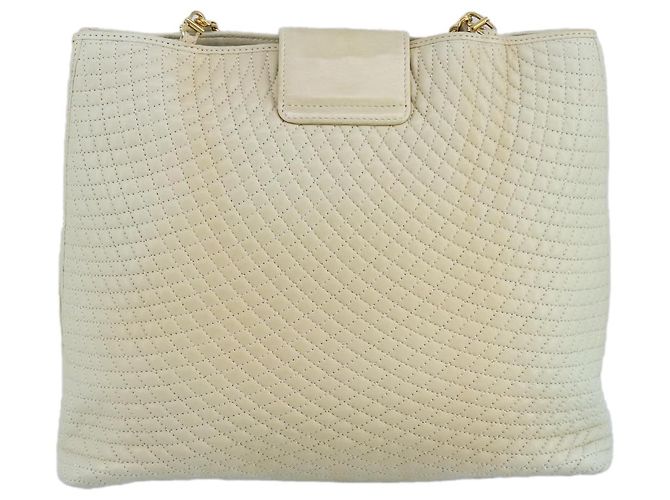 BALLY Borsa a Spalla a Catena in Pelle Beige Oro Auth 96771 D'oro - vista 3