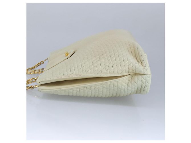 BALLY Borsa a Spalla a Catena in Pelle Beige Oro Auth 96771 D'oro - vista 4
