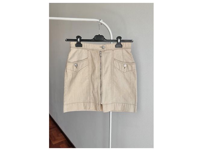 Isabel Marant Etoile Falda mini de denim beige de algodón Isabel Marant Étoile - vista 2