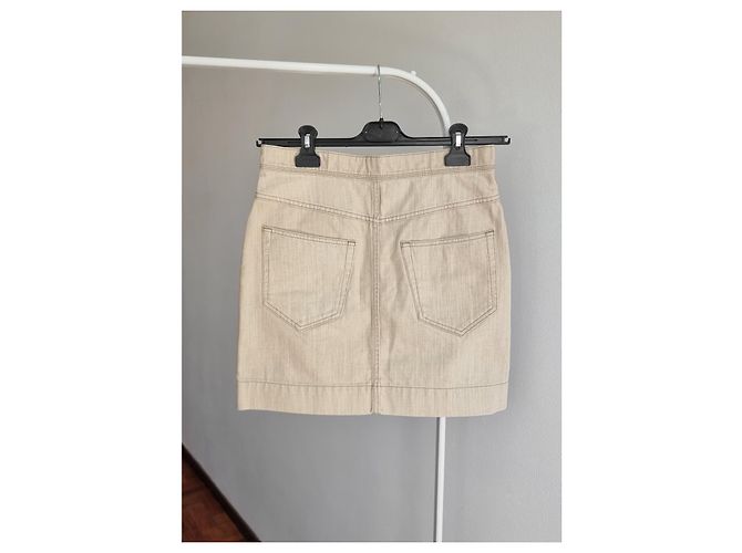 Isabel Marant Etoile Falda mini de denim beige de algodón Isabel Marant Étoile - vista 3