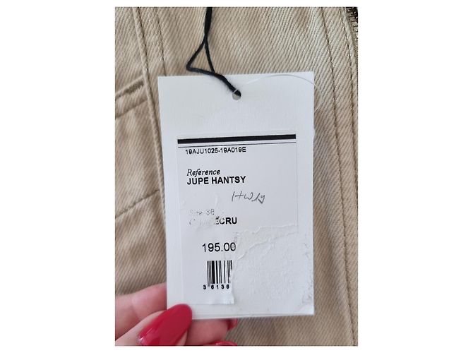 Isabel Marant Etoile Falda mini de denim beige de algodón Isabel Marant Étoile - vista 6