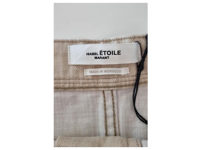 Isabel Marant Etoile Falda mini de denim beige de algodón Isabel Marant Étoile - vista 7