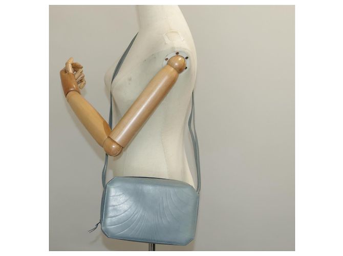 Borsa a spalla Gianni Versace in pelle blu Auth bs19299 - vista 22