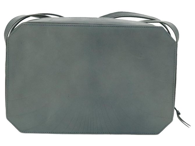 Borsa a spalla Gianni Versace in pelle blu Auth bs19299 - vista 3