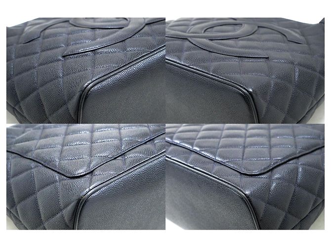 Borsa a spalla in pelle di vitello grana argento CHANEL Nero - Ansicht 3