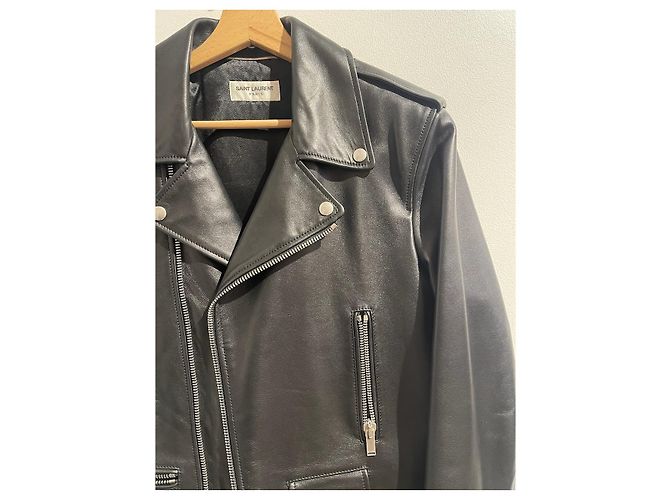 SAINT LAURENT Jacken T.FR 48 Leder Schwarz - Ansicht 2